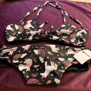 Size large nwt fused unicorn Kona bikikini bottoms and top